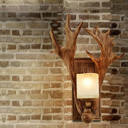 Scandinavian Cylinder Resin Glass 1-Light Wall Sconce Lamp