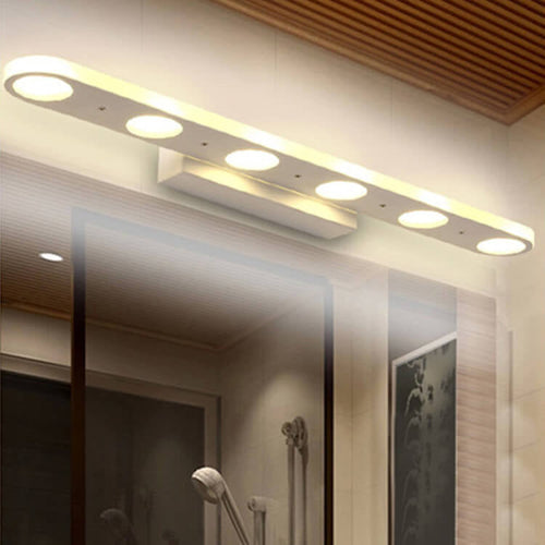 White Oval Acrylic Vanity Light 4/6 Light Wall Sconce Lamp