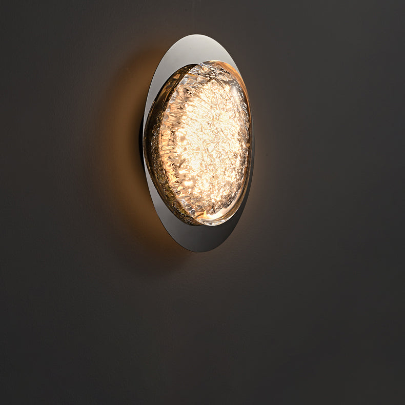 Irregular Oval Hardware Acrylic LED Wall Sconce Lamp