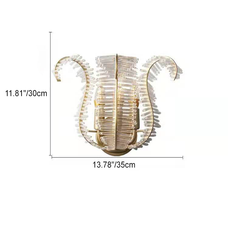 Creative Leaf Iron Glass 1/2 Light Wall Sconce Lamp