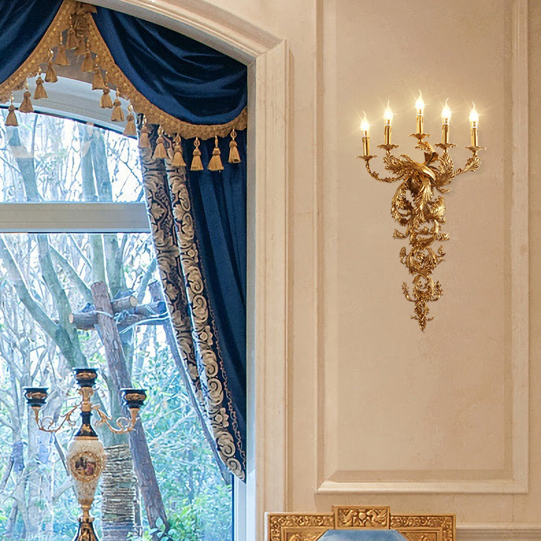 French Lamp Arm Palace Candelabra 5-Light Wall Sconce Lamp