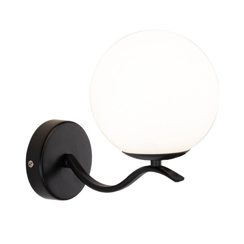Iron Spherical Glass Lampshade 1-Light Wall Sconce Lamp