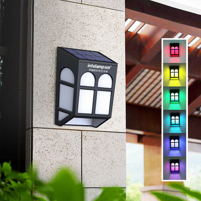 Solar Fence Square RGB Color LED Fence Wall Sconce Lamp