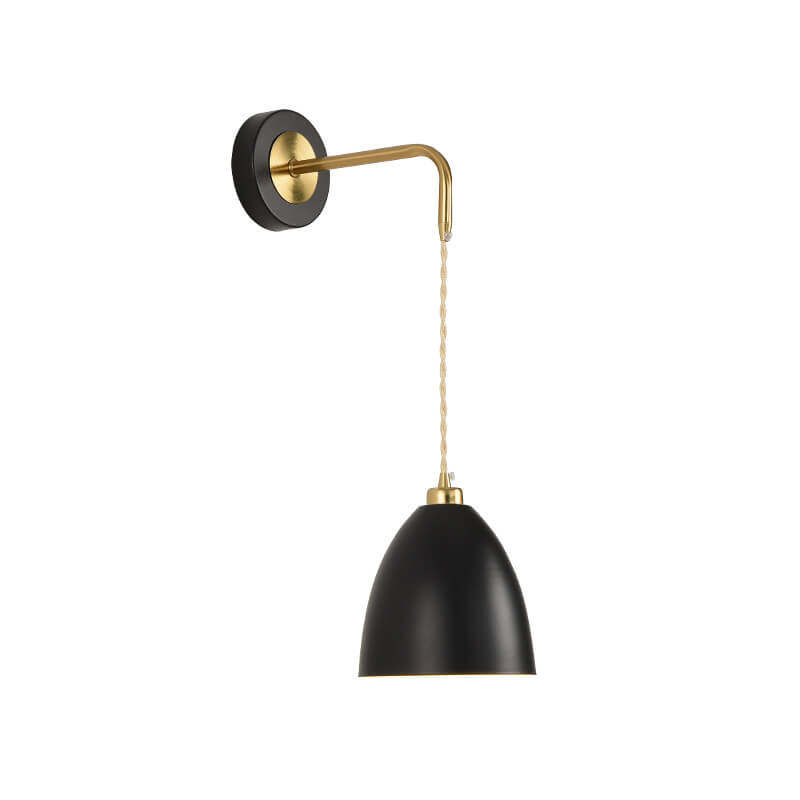 Minimalist Pure Black White Iron 1-Light Wall Sconce Lamp