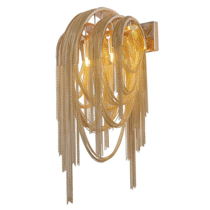 Postmodern Luxury Aluminum Chain Tassel 2-Light Wall Sconce
