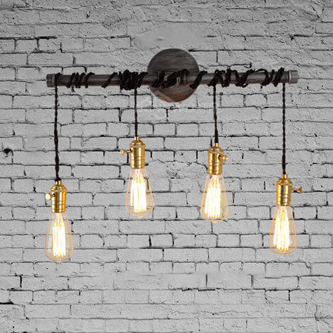 Water Pipes Strip Hanging 1/4 Light Wall Sconce Lamp