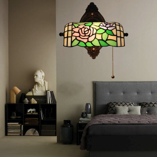 Tiffany Stained Glass 1-Light Zipper Wall Sconce Lamp