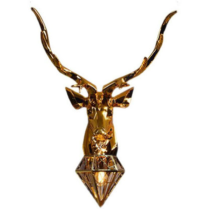Plating Geometric Deer Head 1-Light Wall Sconce Lamp