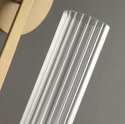 Luxury Iron Glass Cylinder Strip 1-Light Wall Sconce Lamp