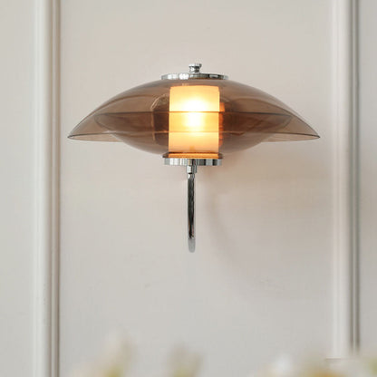 Scandinavian Oval Hardware Glass 1-Light Wall Sconce Lamp
