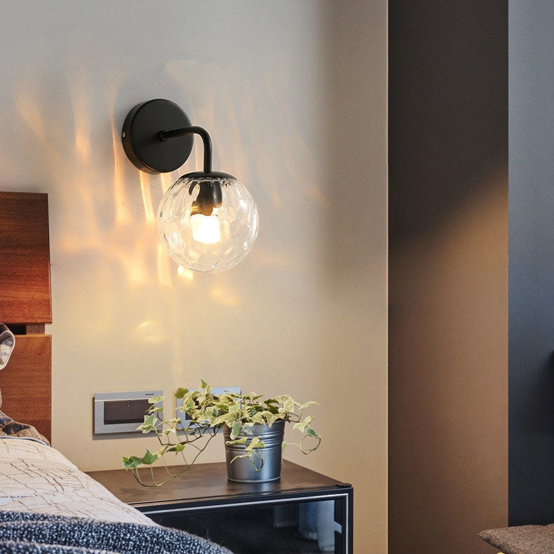 Scandinavian Round Ball Iron Glass 1-Light Wall Sconce Lamp