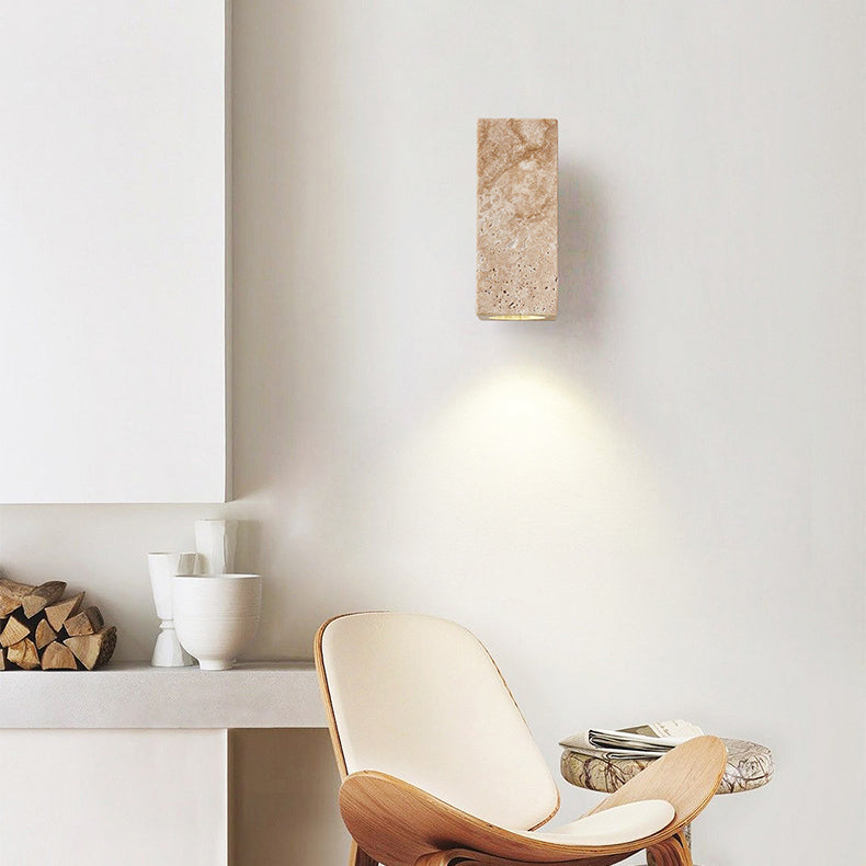 Japanese Wood Cubic Cylinder 1-Light Wall Sconce Lamp