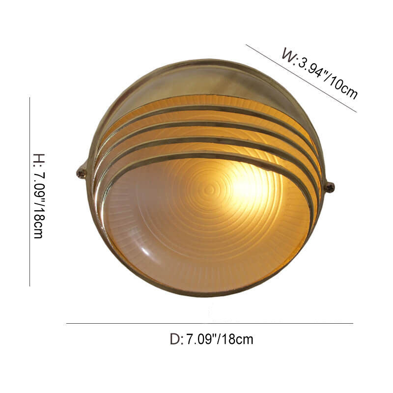 Glass Zinc Alloy Half Round 1-Light Wall Sconce Lamp