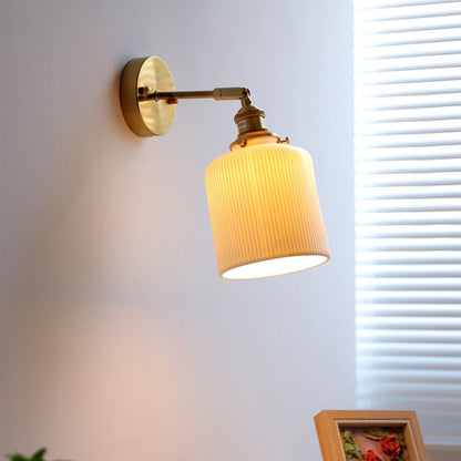 Japanese Semicircular Strip Ball 1-Light Wall Sconce Lamp