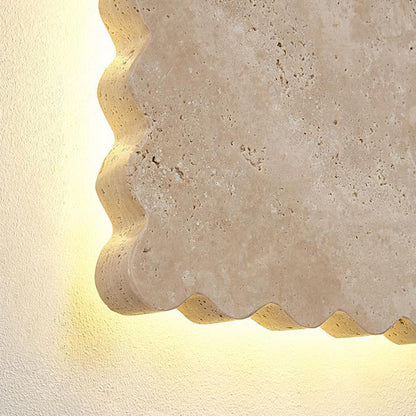 Japanese Travertine Corrugated Square LED Wall Sconce Lamp