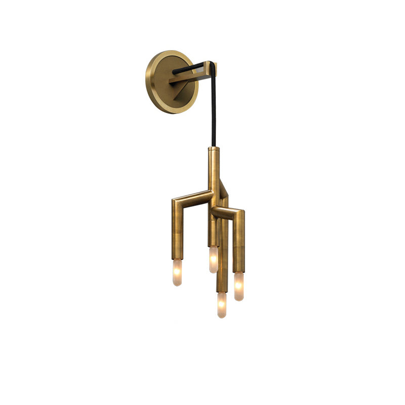 Industrial Copper Strip Pendant 4-Light Wall Sconce Lamp