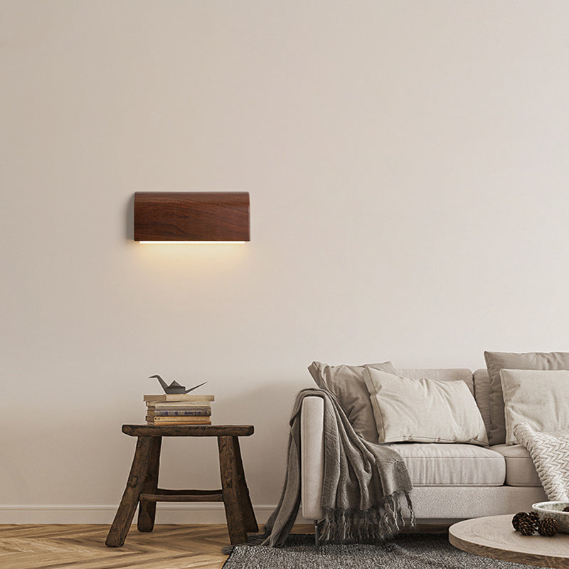 Japanese Aluminum Rectangular Shade LED Wall Sconce Lamp