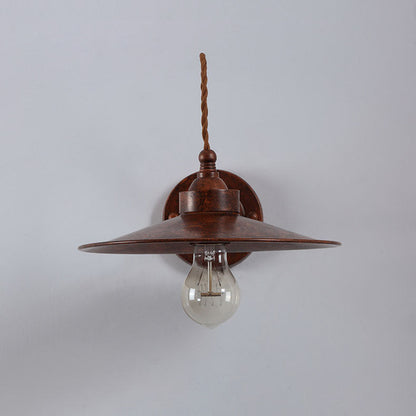 Waterproof Metal Plate Bowl 1-Light Wall Sconce Lamp