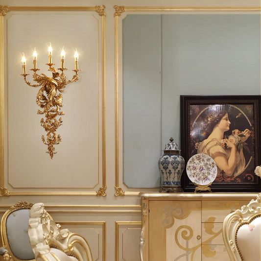 French Lamp Arm Palace Candelabra 5-Light Wall Sconce Lamp