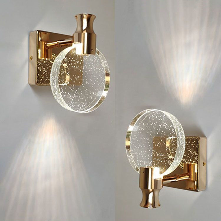 Scandinavian Crystal Round LED Wall Sconce Lamp