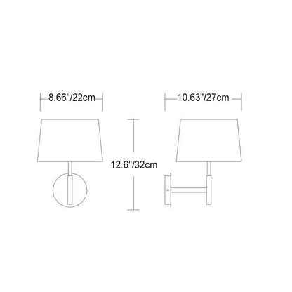 Cylindrical Fabric Carbon Steel 1-Light Wall Sconce Lamp