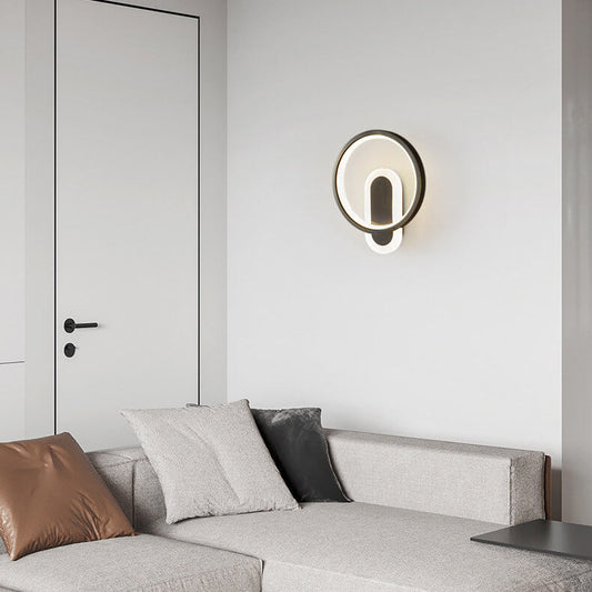 Copper Acrylic Geometric Circle Ring LED Wall Sconce Lamp