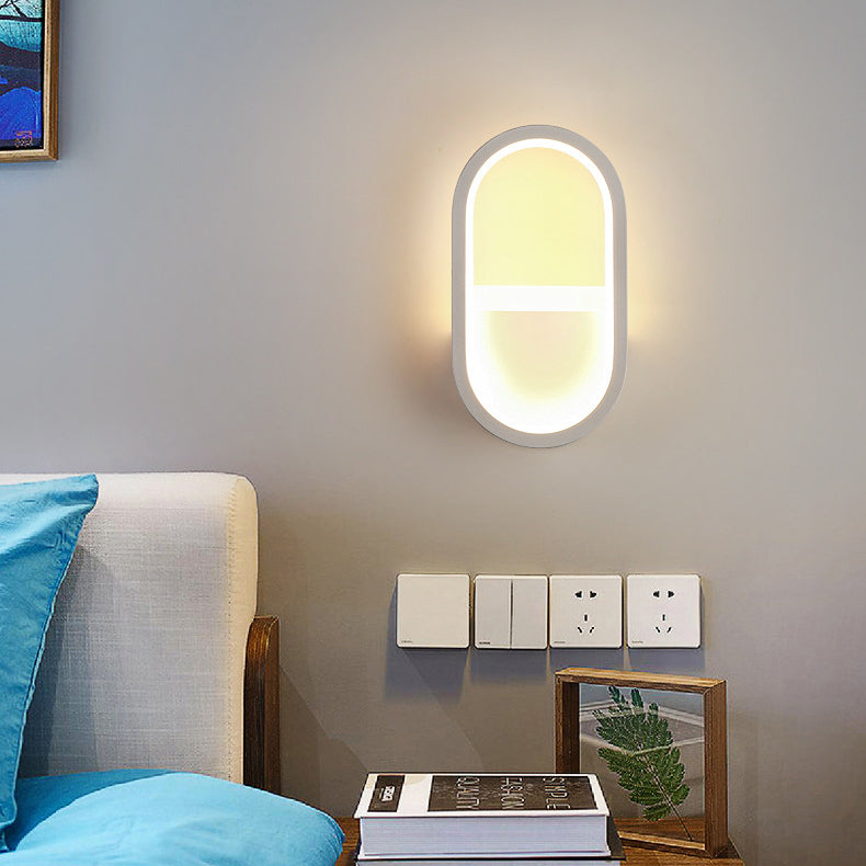 Iron Silicone Elliptical Circular Arc LED Wall Sconce Lamp