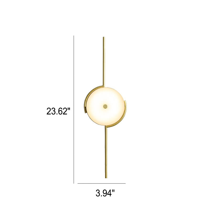Light Geometric Round Clock Design 1-Light Wall Sconce Lamp