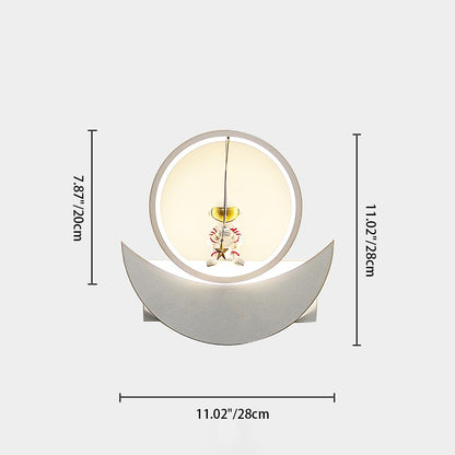 Resin Round Iron Aluminum Shade LED Kids Wall Sconce Lamp