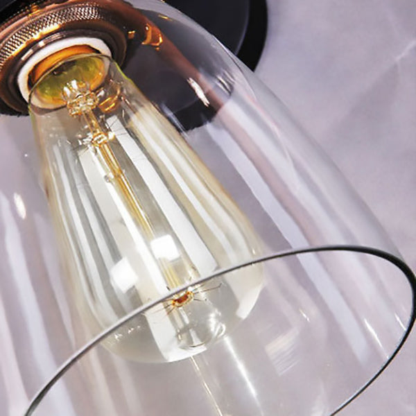 Industrial Round Cup Iron Glass 1-Light Wall Sconce Lamp