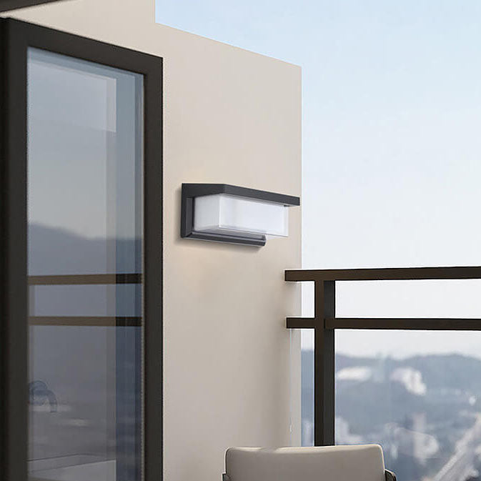 Minimalist Solar Rectangle PC LED Outdoor Wall Sconce Lamp