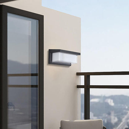 Minimalist Solar Rectangle PC LED Outdoor Wall Sconce Lamp