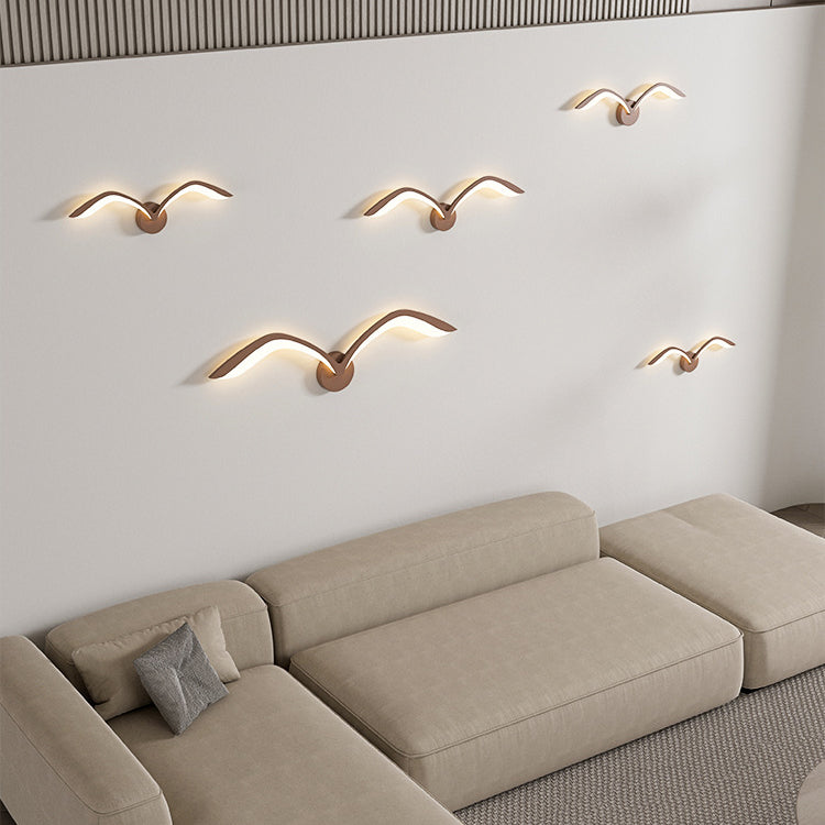 Minimalist Iron Acrylic Gull Arch LED Wall Sconce Lamp