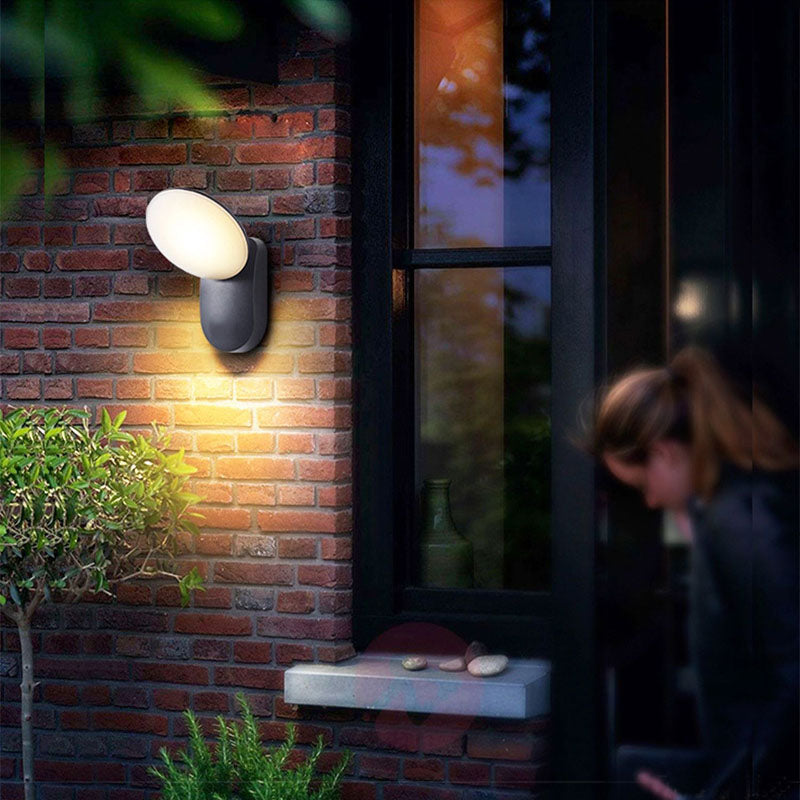 Waterproof Aluminum PC Round Shade LED Wall Sconce Lamp