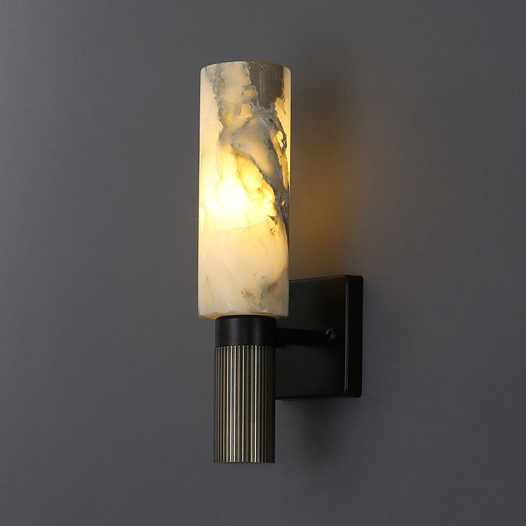 Chinese Marble Copper Iron 1-Light Wall Sconce Lamp