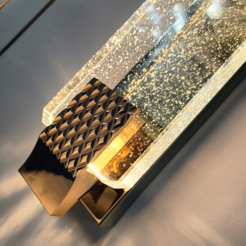Rectangular Glass Stainless Steel LED Wall Sconce Lamp