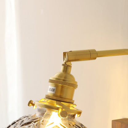 Full Amber Glass Square Shade 1-Light Wall Sconce Lamp