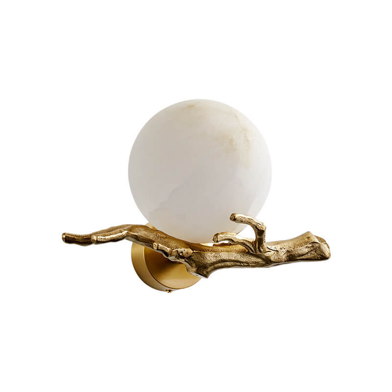 Luxury Brass Lucite Tree Branch 1-Light Wall Sconce Lamp