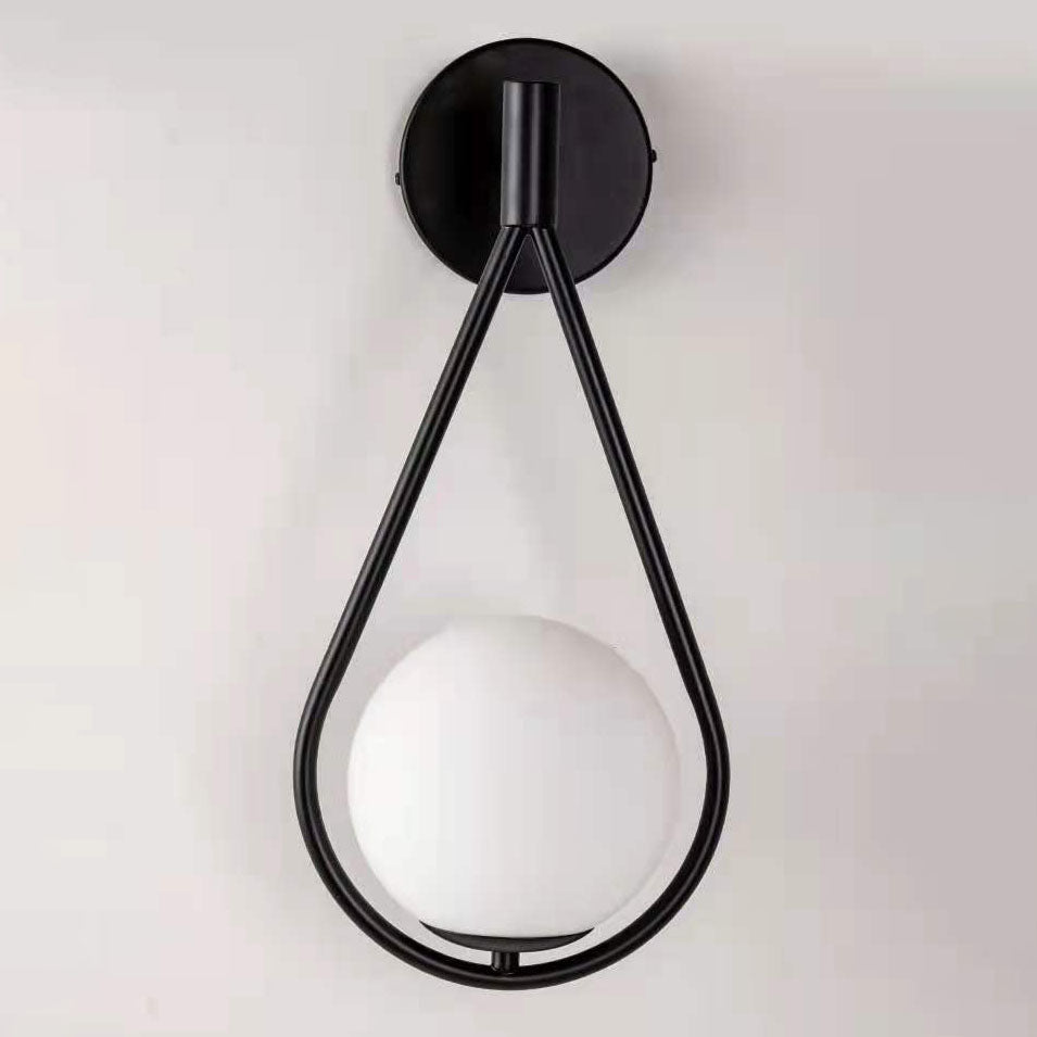 Scandinavian Glass Ball Oval Ring 1-Light Wall Sconce Lamp