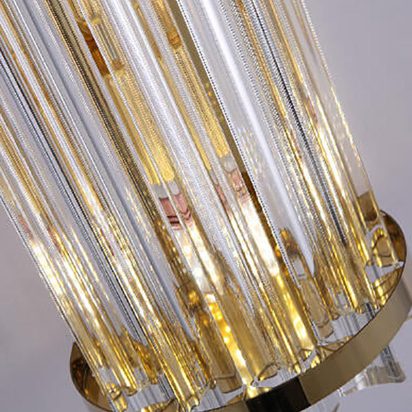 Luxury Crystal Plated Column 2-Light Wall Sconce Lamp