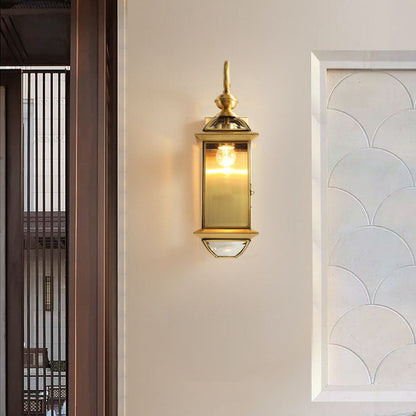 Copper Lantern 1-Light Outdoor Waterproof Wall Sconce Lamp