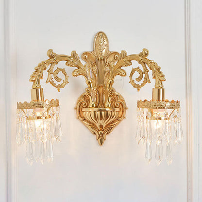 French All-Copper Branch 1/2-Light Wall Sconce Lamp