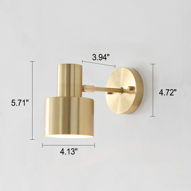 Minimalist Golden Metal Column 1-Light Wall Sconce Lamp