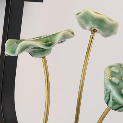 Chinese Ceramic Cylinder Lotus 1-Light Wall Sconce Lamp