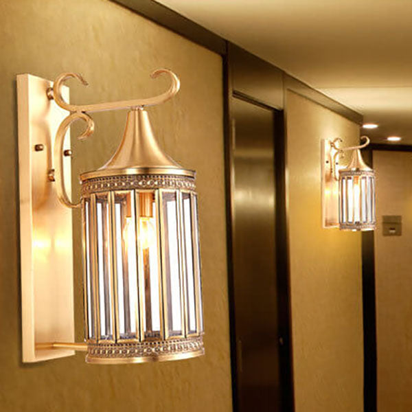 Copper Glass Tubular Shade 1/3-Light Wall Sconce Lamp