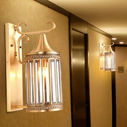 Copper Glass Tubular Shade 1/3-Light Wall Sconce Lamp