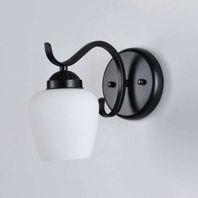 Retro Rustic Iron Glass 1-Light Wall Sconce Lamp