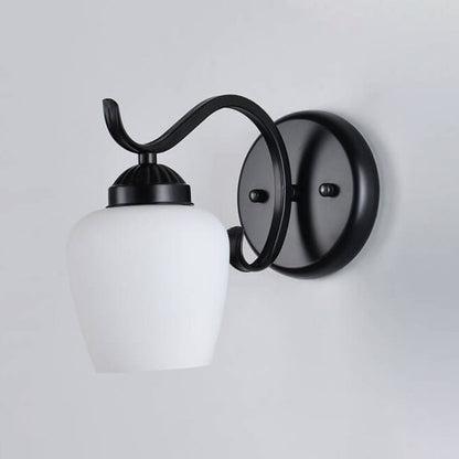 Retro Rustic Iron Glass 1-Light Wall Sconce Lamp