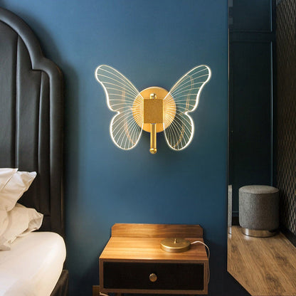 Creative Butterfly Acrylic Iron LED Wall Sconce Lamp