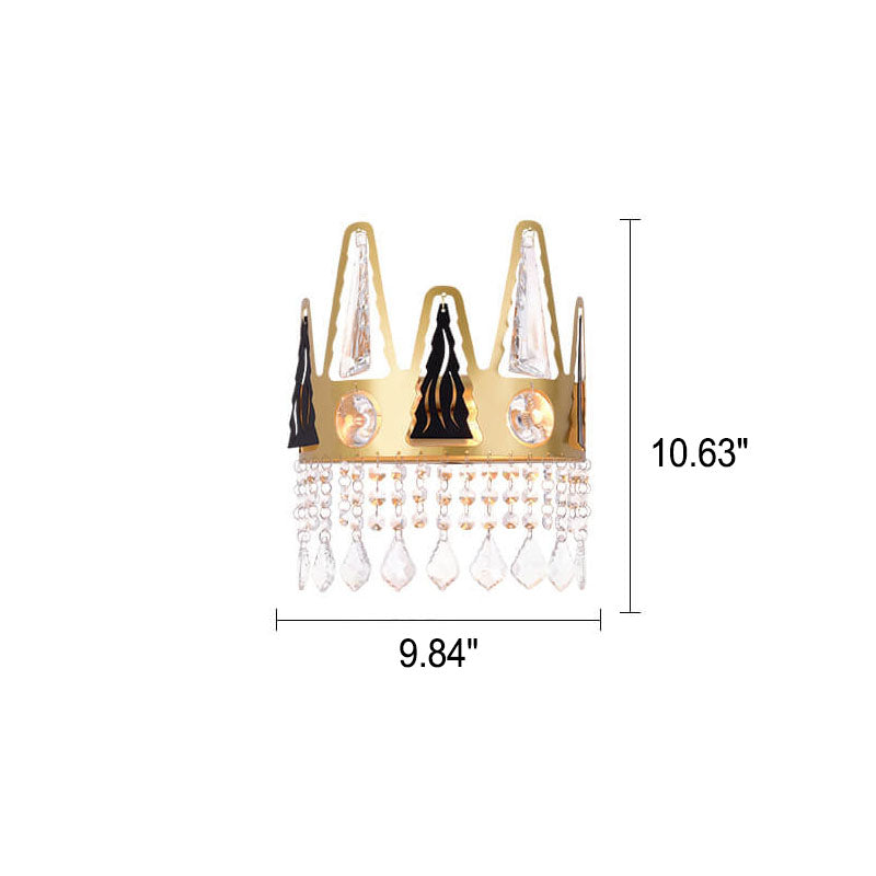 Light Shape Crystal Wrought Iron 1-Light Wall Sconce Lamp